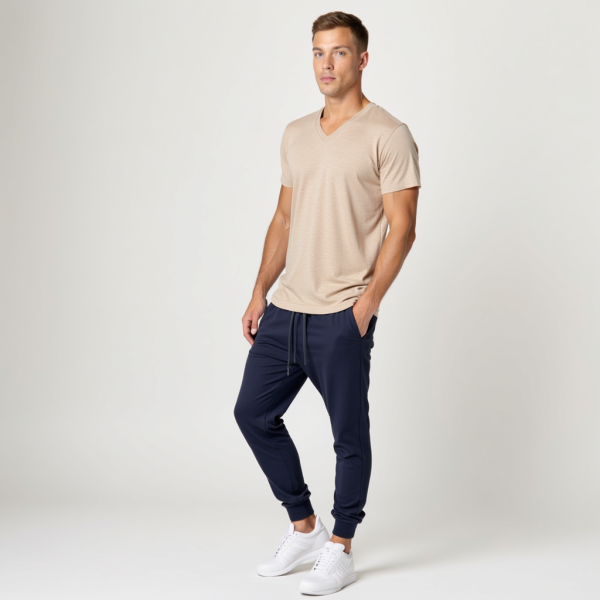polera clasica cuello v hombre
